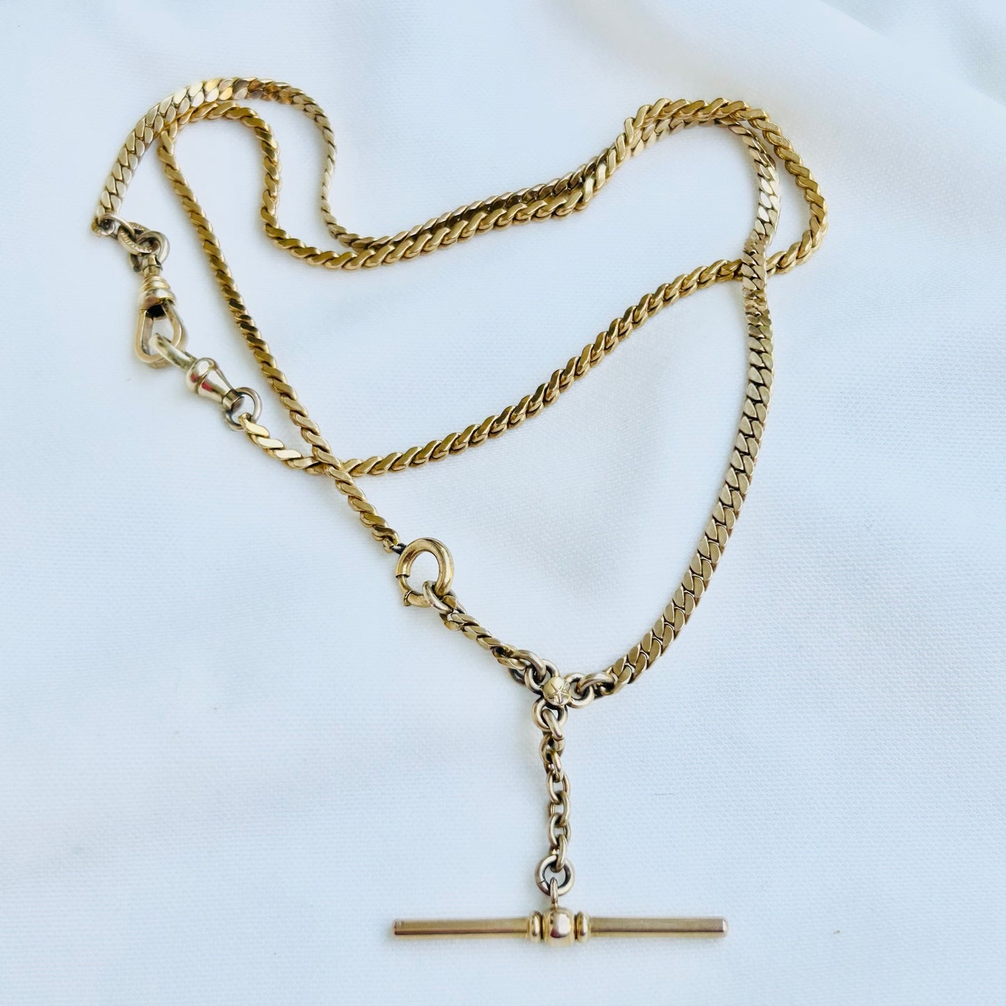 Antique Gold Filled Necklace With T-Bar