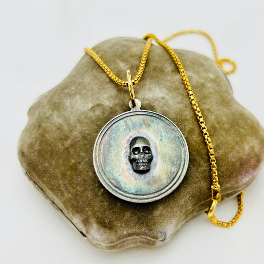 Memento Mori | Oxidised Skull Necklace