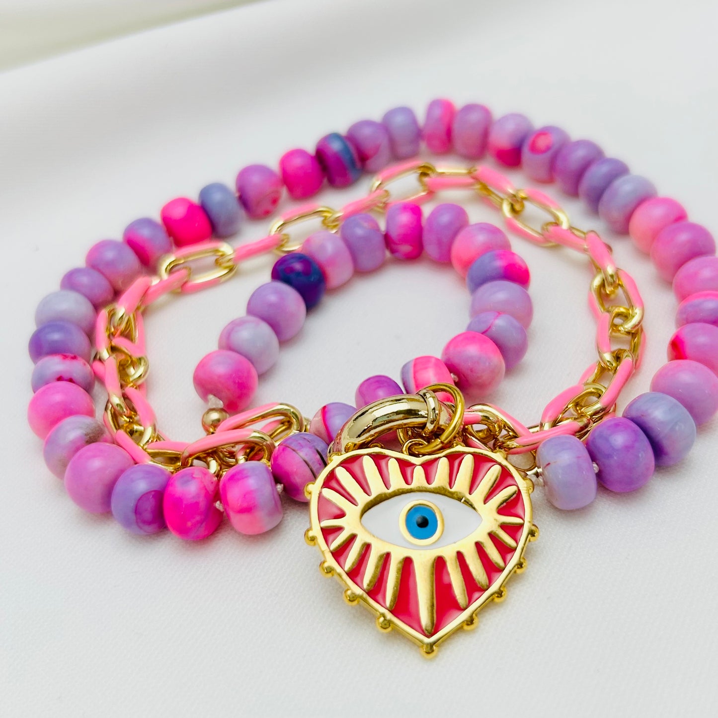 Pink Opal Gemstone Necklace