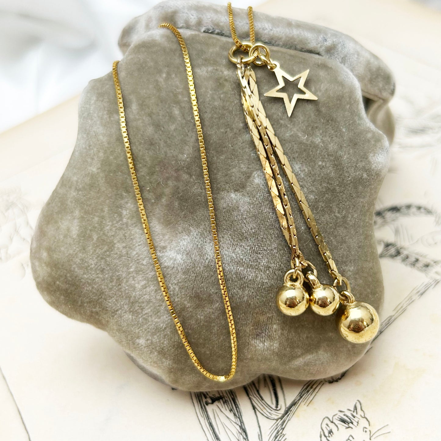 Vintage Star Necklace | Gold Plated