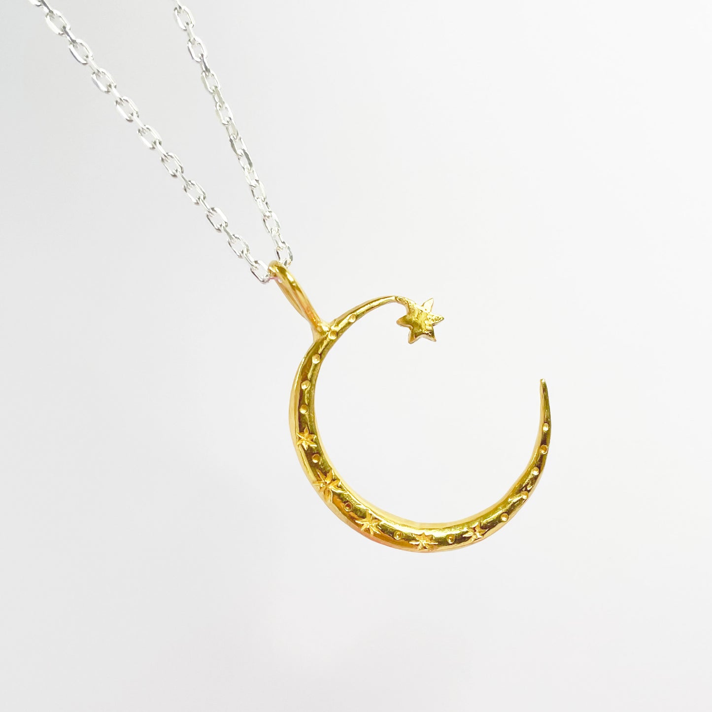 Moon Silver Necklace | Selene Mixed Metal